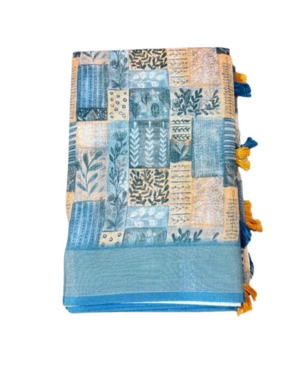 Cotton Linen Blend Saree - Image 3