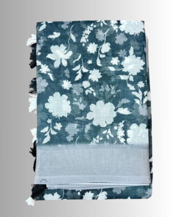 Cotton Linen Blend Saree - Image 2