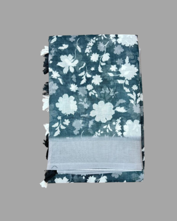 Cotton Linen Blend Saree - Image 2