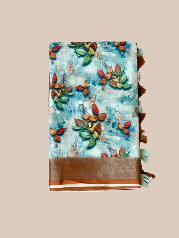 Cotton Linen Blend Saree