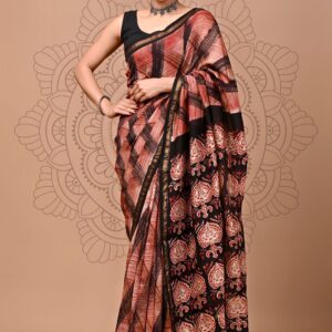 Elegant Traditional Hand Block Printed Chanderi Sarees