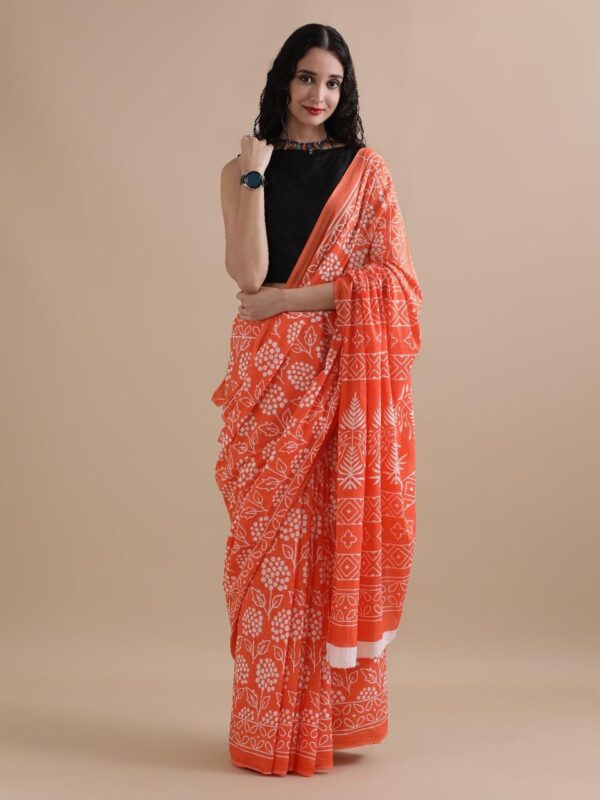 Wrap yourself in elegance with our Bagru Block Print Cotton Mulmul Saree, crafted from premium 92×80 pure mulmul fabric. Soft, breathable, and beautifully printed, this 5.5-meter saree comes with a 1-meter running blouse piece—perfect for a stylish and comfortable traditional look.