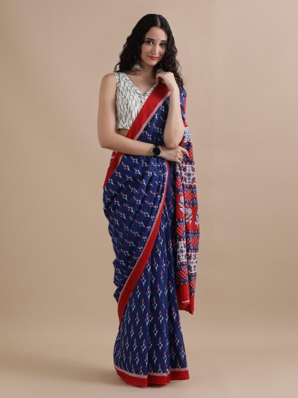 Wrap yourself in elegance with our Bagru Block Print Cotton Mulmul Saree, crafted from premium 92×80 pure mulmul fabric. Soft, breathable, and beautifully printed, this 5.5-meter saree comes with a 1-meter running blouse piece—perfect for a stylish and comfortable traditional look.